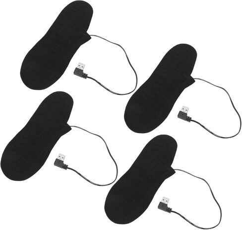 جوارب Tnfeeon ساخنة للرجال والنساء، 4 قطع نعال كهربائية لتدفئة القدم قابلة لإعادة الشحن عبر USB ودرجة حرارة عالية للأنشطة الشتوية الخارجية in Saudi Arabia