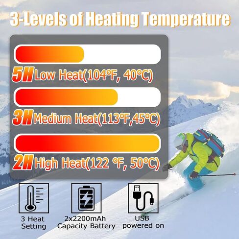 جوارب ساخنة للرجال والنساء، بطارية قابلة لإعادة الشحن 2200 مللي أمبير في الساعة، جوارب كهربائية للتدفئة في الشتاء، جوارب حرارية للتخييم وتدفئة القدم وقابلة للغسل للتزلج في الشتاء والصيد والتخييم in Kuwait