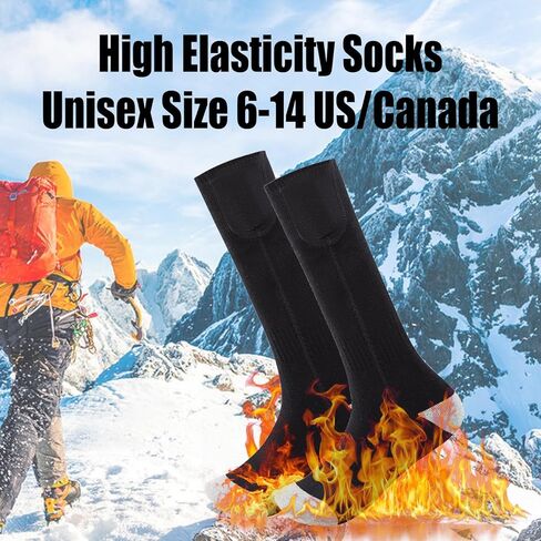 جوارب ساخنة للرجال والنساء، بطارية قابلة لإعادة الشحن 2200 مللي أمبير في الساعة، جوارب كهربائية للتدفئة في الشتاء، جوارب حرارية للتخييم وتدفئة القدم وقابلة للغسل للتزلج في الشتاء والصيد والتخييم in Kuwait
