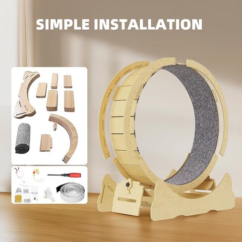 Cat Wheel, 43.5 inch XL Cat Treadmill, Cat Exercise Wheel for Indoor Cats, Extra Large Cat Running Wheel for Cats, Cat Treadmill Wheel with Carpeted Runway, Locking Mechanism in Saudi Arabia