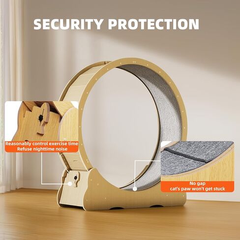 Cat Wheel, 43.5 inch XL Cat Treadmill, Cat Exercise Wheel for Indoor Cats, Extra Large Cat Running Wheel for Cats, Cat Treadmill Wheel with Carpeted Runway, Locking Mechanism in Saudi Arabia