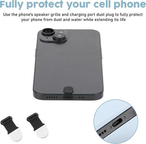 26 Pcs USB C Dust Plug Port Plug Protector Type C Anti Dust Cover Charging Port Cleaner Speaker Cover Dustproof Mesh Stickers with Cleaner Tools Tweezer Cleaning Kit for Charging Port in Saudi Arabia