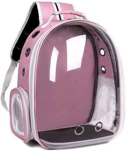 Cat Carrier with Harness Backpack with Bubble Clear Front for Cats,Small Dogs Bunnies etc with Harness Included, Pet Carrier for Travel, Walking, Hiking and Outdoor Bag Pink in Saudi Arabia