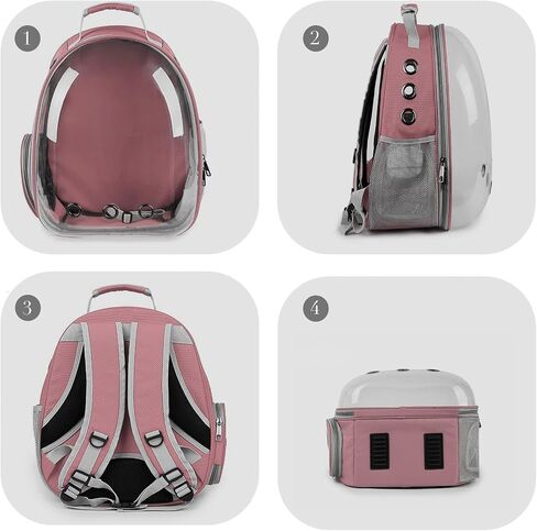 Cat Carrier with Harness Backpack with Bubble Clear Front for Cats,Small Dogs Bunnies etc with Harness Included, Pet Carrier for Travel, Walking, Hiking and Outdoor Bag Pink in Saudi Arabia