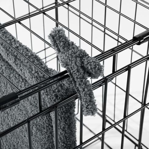 HOMBYS Fluffy Thick Dog Crate Divider Panel (Divider Only, Without Crate), Soft Warm Dog Kennel Divider with Ties, Dog Crate Accessories for Puppy Crate Training, Grey, 21" H x 19“W in Saudi Arabia