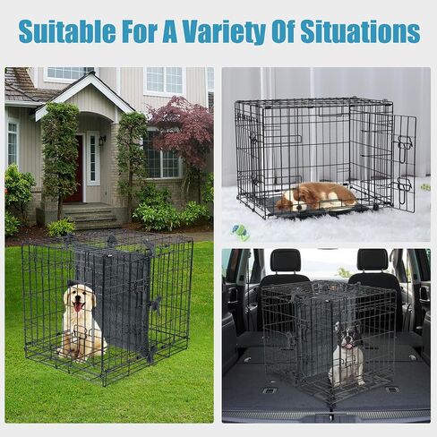 HOMBYS Fluffy Thick Dog Crate Divider Panel (Divider Only, Without Crate), Soft Warm Dog Kennel Divider with Ties, Dog Crate Accessories for Puppy Crate Training, Grey, 21" H x 19“W in Saudi Arabia