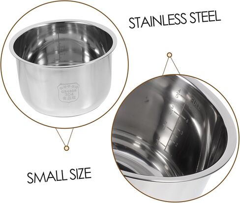 UPKOCH Inner Cooking Pot 3L Stainless Steel Pot for Rice Cooker and Rice Cooker Liner Rice Cooking Container Rice Maker Accessories for Rice Maker Cooker in Saudi Arabia