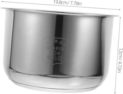 UPKOCH Inner Cooking Pot 3L Stainless Steel Pot for Rice Cooker and Rice Cooker Liner Rice Cooking Container Rice Maker Accessories for Rice Maker Cooker in Saudi Arabia
