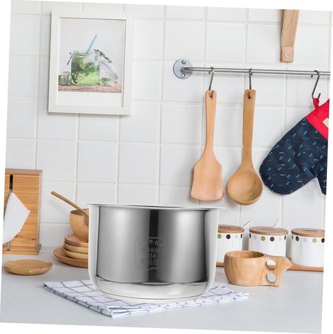 UPKOCH Inner Cooking Pot 3L Stainless Steel Pot for Rice Cooker and Rice Cooker Liner Rice Cooking Container Rice Maker Accessories for Rice Maker Cooker in Saudi Arabia