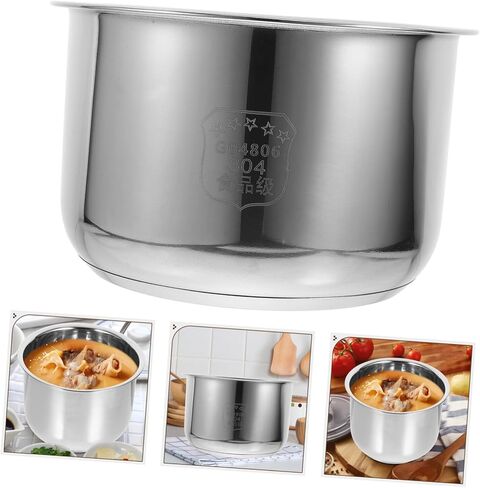 UPKOCH Inner Cooking Pot 3L Stainless Steel Pot for Rice Cooker and Rice Cooker Liner Rice Cooking Container Rice Maker Accessories for Rice Maker Cooker in Saudi Arabia