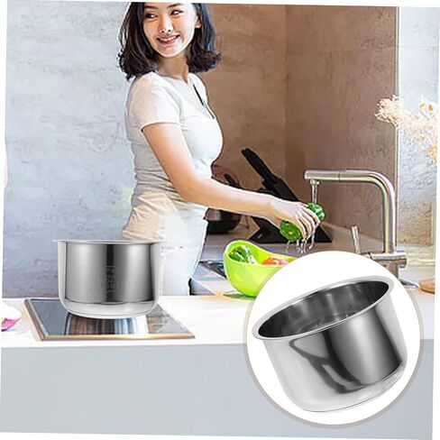 UPKOCH Inner Cooking Pot 3L Stainless Steel Pot for Rice Cooker and Rice Cooker Liner Rice Cooking Container Rice Maker Accessories for Rice Maker Cooker in Saudi Arabia