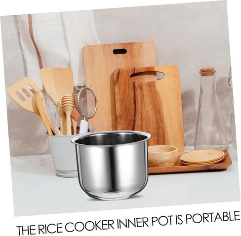 UPKOCH Inner Cooking Pot 3L Stainless Steel Pot for Rice Cooker and Rice Cooker Liner Rice Cooking Container Rice Maker Accessories for Rice Maker Cooker in Saudi Arabia