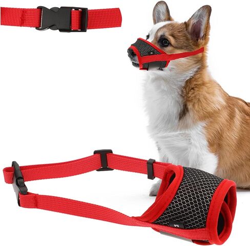 Dog Muzzle Soft Mesh Muzzle for Small Medium Large Dog Adjustable Loop Pet Muzzle Dog Mouth Guard with Comfortable Air Mesh Soft Fabric for Anti-Biting Barking Chewing Grooming Allow Panting Drinking in Saudi Arabia