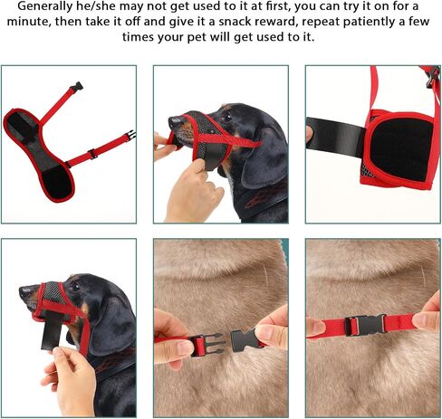 Dog Muzzle Soft Mesh Muzzle for Small Medium Large Dog Adjustable Loop Pet Muzzle Dog Mouth Guard with Comfortable Air Mesh Soft Fabric for Anti-Biting Barking Chewing Grooming Allow Panting Drinking in Saudi Arabia