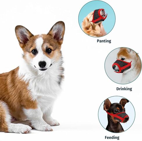 Dog Muzzle Soft Mesh Muzzle for Small Medium Large Dog Adjustable Loop Pet Muzzle Dog Mouth Guard with Comfortable Air Mesh Soft Fabric for Anti-Biting Barking Chewing Grooming Allow Panting Drinking in Saudi Arabia
