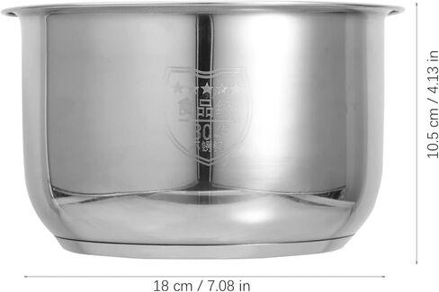 UPKOCH Inner Cooking Pot 3L Stainless Steel Pot for Rice Cooker and Rice Cooker Liner Rice Cooking Container Rice Maker Accessories for Rice Maker Cooker in Kuwait