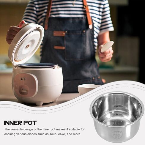 UPKOCH Inner Cooking Pot 3L Stainless Steel Pot for Rice Cooker and Rice Cooker Liner Rice Cooking Container Rice Maker Accessories for Rice Maker Cooker in Kuwait