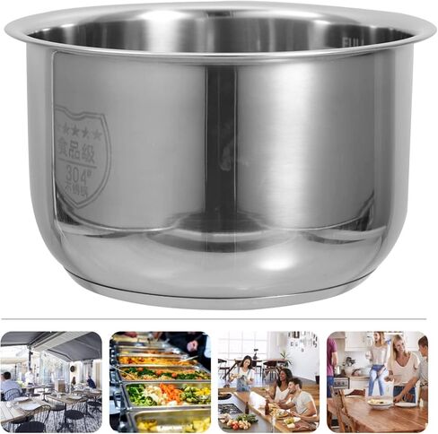 UPKOCH Inner Cooking Pot 3L Stainless Steel Pot for Rice Cooker and Rice Cooker Liner Rice Cooking Container Rice Maker Accessories for Rice Maker Cooker in Kuwait