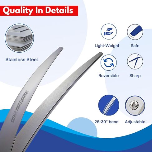 Dog Grooming Scissors, Curved Scissor for Dog Grooming and Cats, Pet shears for Trimming Face & Paws, 7 In Curved Blade in Saudi Arabia