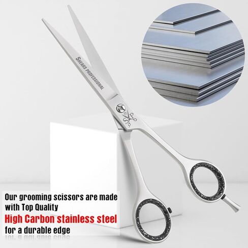 Dog Grooming Scissors, Curved Scissor for Dog Grooming and Cats, Pet shears for Trimming Face & Paws, 7 In Curved Blade in Saudi Arabia