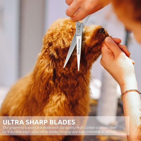 Dog Grooming Scissors, Curved Scissor for Dog Grooming and Cats, Pet shears for Trimming Face & Paws, 7 In Curved Blade in Saudi Arabia