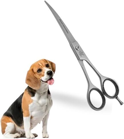 Dog Grooming Scissors, Curved Scissor for Dog Grooming and Cats, Pet shears for Trimming Face & Paws, 7 In Curved Blade in Saudi Arabia