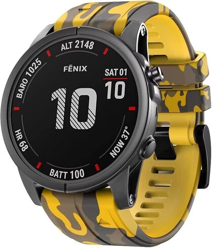 سوار من السيليكون متوافق مع Garmin fenix 7/7x/fenix 6 gps/6x gps/fenix 5/5x puls Smartwatch Band Camo/Couflage Sport استبدال حزام المعصم in Saudi Arabia