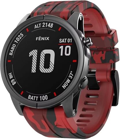 سوار من السيليكون متوافق مع Garmin fenix 7/7x/fenix 6 gps/6x gps/fenix 5/5x puls Smartwatch Band Camo/Couflage Sport استبدال حزام المعصم in Saudi Arabia