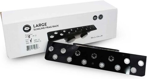 رف مغناطيسي كبير Slimline أسود مكون من 13 فتحة مع قفل Frag | حامل سدادات أكريليك للشعاب المرجانية لحوض السمك (مغناطيس زجاجي 1/2 بوصة) in Kuwait