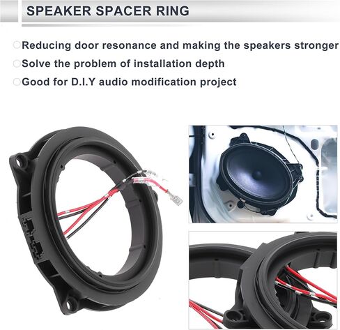 Speaker Spacer Ring Midrange Speaker Spacer Adaptor for BMW Waterproof Speaker Subwoofer Mounting Spacer Bracket Ring ABS 2 Set in Kuwait