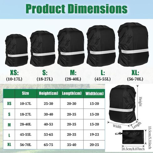 Backpack Cover with Reflective Strip, Waterproof Backpack Rain Cover Ultralight Outdoor Rain Cover for Backpack for Hiking Camping Cycling Traveling in Saudi Arabia