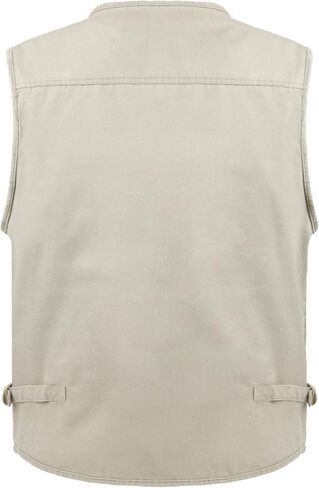 LUSI MADAM Men's Stone Washed Denim Multi-pocketed Fishing Work Outerwear Vest in Kuwait