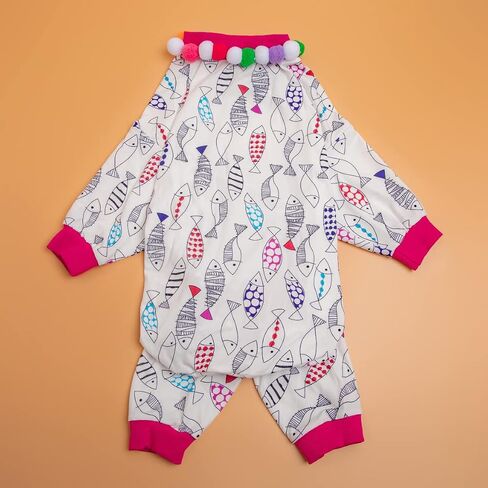 LovinPet Pet Pjs for Large Dogs, UV & Post Operative Protection, 4 Legged High Collar Dog Onesies, Lightweight Stretchable Ugly Fish White Prints Large Dog Pajamas as Base Shirt for Dog Dresses XXL in Saudi Arabia
