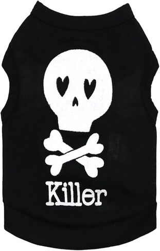 NeVka Cute Soft Dog Costume Dog Skull Shirts Lovely Dog Clothes Halloween Outfits for Pets Black Large in Saudi Arabia
