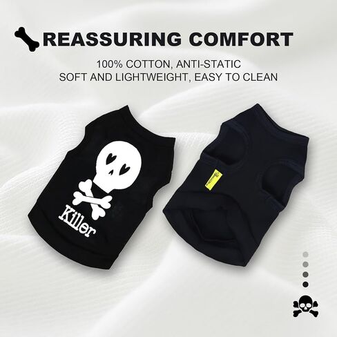 NeVka Cute Soft Dog Costume Dog Skull Shirts Lovely Dog Clothes Halloween Outfits for Pets Black Large in Saudi Arabia