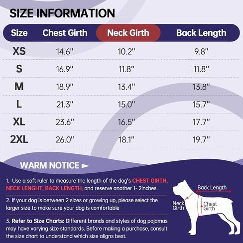 Bonaweite Dog Pajamas, Dog Clothes Medium Sized Dog, Dog Pjs for Medium Dogs Girl Boy, Dog Jumpsuit Onesie Outfits for Surgery Female, Anti Licking/Post Surgery/Wound Care, Pet PJ's UV Protection in Saudi Arabia