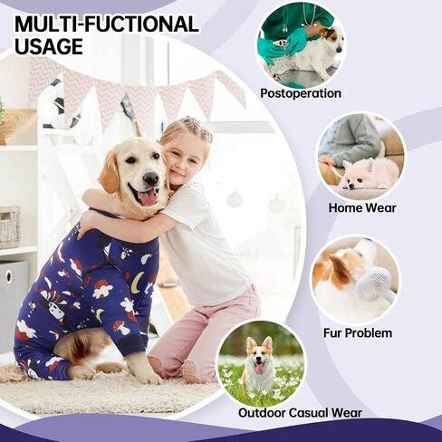 Bonaweite Dog Pajamas, Dog Clothes Medium Sized Dog, Dog Pjs for Medium Dogs Girl Boy, Dog Jumpsuit Onesie Outfits for Surgery Female, Anti Licking/Post Surgery/Wound Care, Pet PJ's UV Protection in Saudi Arabia
