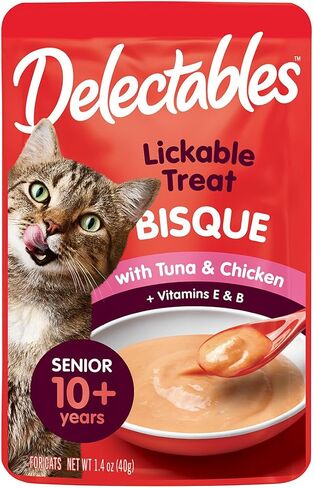 Delectables Bisque Lickable Treat for Senior Cats Tuna Chicken (1.4 oz)_DLQ in Saudi Arabia