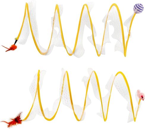 2 Pcs Folded Cat Toys,Indoor Cat Activity Structure,Portable and Foldable,Promoting Happiness and Comfort for Your Beloved Feline Companion(Color:Yellow) in Kuwait