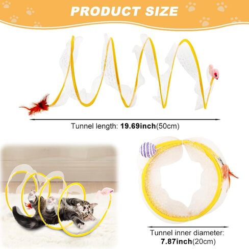 2 Pcs Folded Cat Toys,Indoor Cat Activity Structure,Portable and Foldable,Promoting Happiness and Comfort for Your Beloved Feline Companion(Color:Yellow) in Kuwait