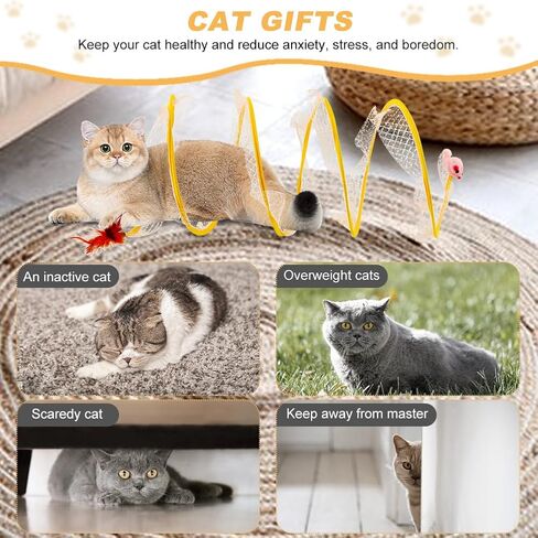 2 Pcs Folded Cat Toys,Indoor Cat Activity Structure,Portable and Foldable,Promoting Happiness and Comfort for Your Beloved Feline Companion(Color:Yellow) in Kuwait