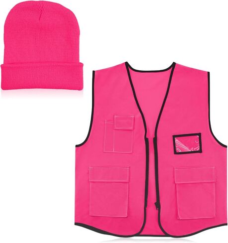 2 Pcs Blaze Pink Hunting Vest and Hat Set Hunting Vest Hunting Hat for Adult Hunting Hiking Fishing in Saudi Arabia