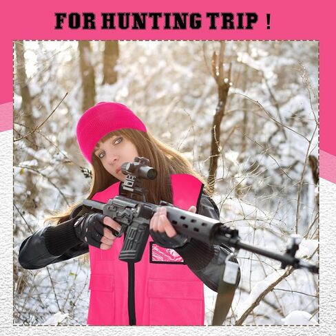 2 Pcs Blaze Pink Hunting Vest and Hat Set Hunting Vest Hunting Hat for Adult Hunting Hiking Fishing in Saudi Arabia