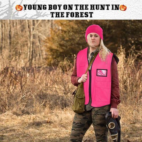 2 Pcs Blaze Pink Hunting Vest and Hat Set Hunting Vest Hunting Hat for Adult Hunting Hiking Fishing in Saudi Arabia