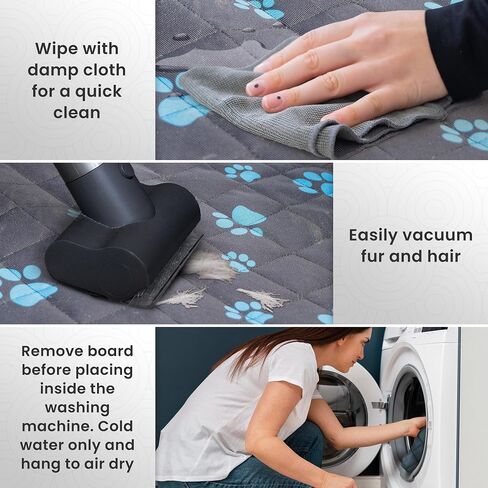 Dog Back Seat Extender - Non Slip, Waterproof Hard Bottom Car Seat Cover for Dogs Up to 200 lbs with Paw Print Design - Heavy Duty Backseat Extender for Dogs SUV, Car Dog Hammock for Truck in Saudi Arabia