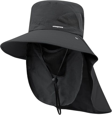 CLAPE Sun Protection Hat Wide Brim Fishing Hat Neck Face Flap Outdoor Caps Women Men Quick Dry Bucket Hat Jungle Bush Caps in Saudi Arabia