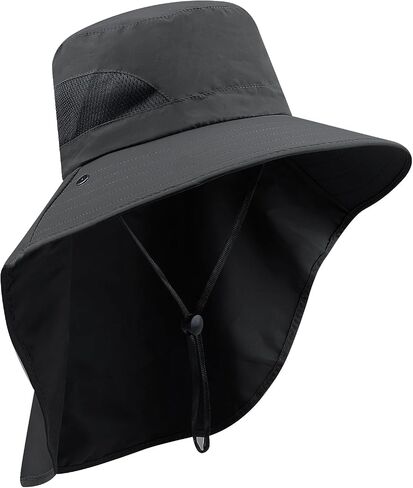 CLAPE Sun Protection Hat Wide Brim Fishing Hat Neck Face Flap Outdoor Caps Women Men Quick Dry Bucket Hat Jungle Bush Caps in Saudi Arabia
