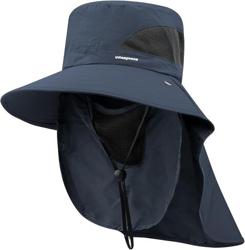 CLAPE Sun Protection Hat Wide Brim Fishing Hat Neck Face Flap Outdoor Caps Women Men Quick Dry Bucket Hat Jungle Bush Caps in Kuwait