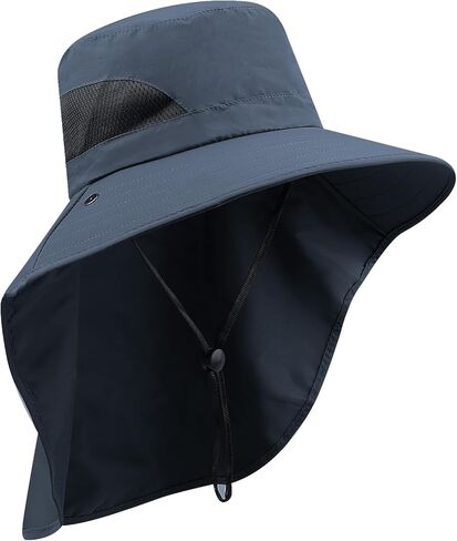 CLAPE Sun Protection Hat Wide Brim Fishing Hat Neck Face Flap Outdoor Caps Women Men Quick Dry Bucket Hat Jungle Bush Caps in Kuwait