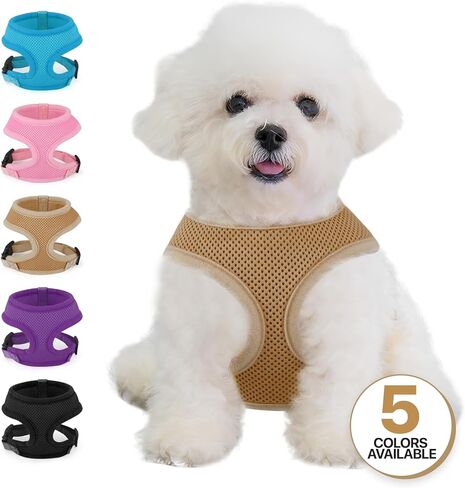 MoNiBloom Dog Harness for Small Sized Dog, Soft Puppy Padded Vest for Walking, Running, Training - Black, M in Kuwait